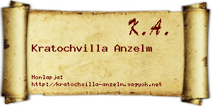 Kratochvilla Anzelm névjegykártya
